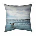 Fondo 26 x 26 in. Dog on the Beach-Double Sided Print Indoor Pillow FO2772751